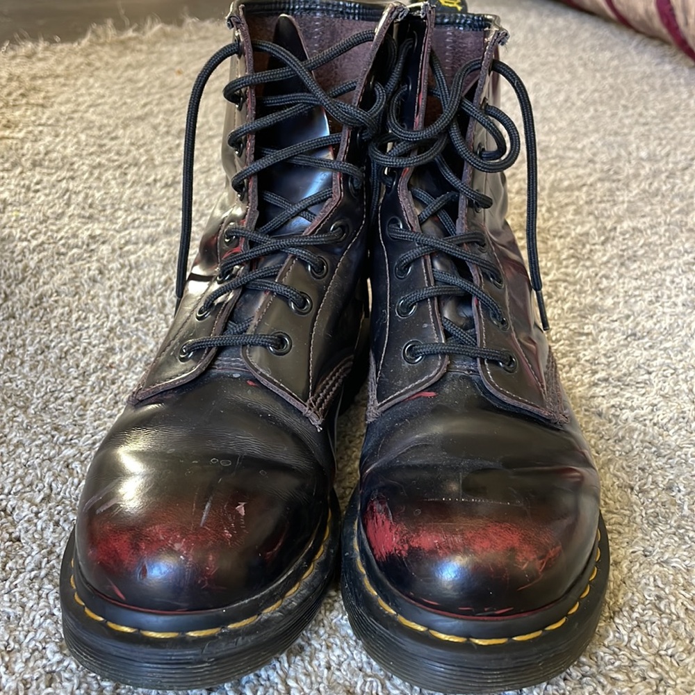 Doc martens gently used. Burgundy smooth. Real leather.
